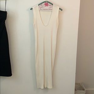 White Midi scoop neck dress